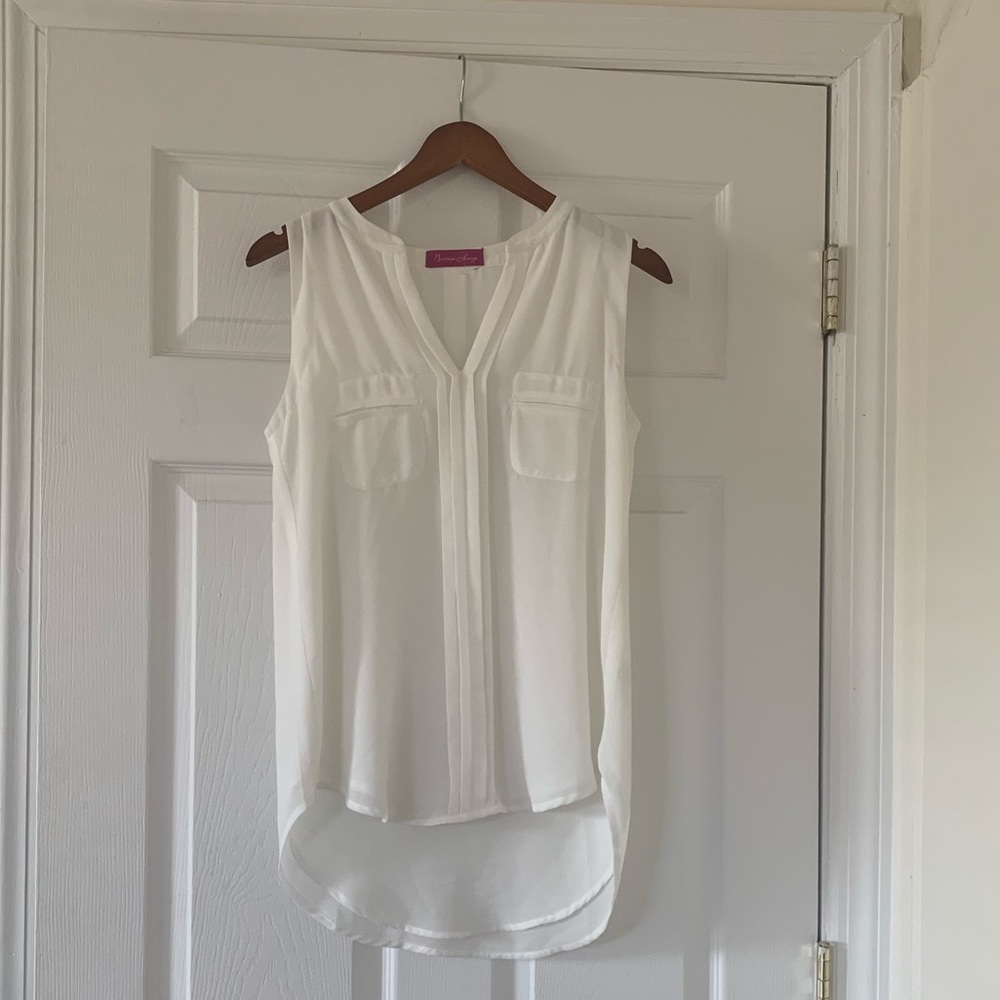White Sleeveless Blouse